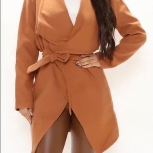 Fashion Nova Manhattan Coat in Cognac